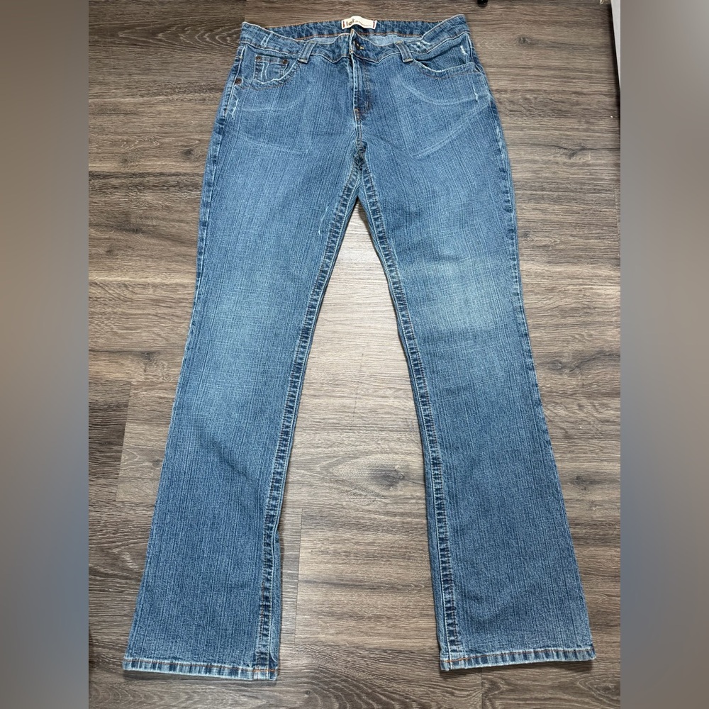Lei Bootcut Jeans Women 14‎ Blue Medium Wash Stretch Classic Denim Fit